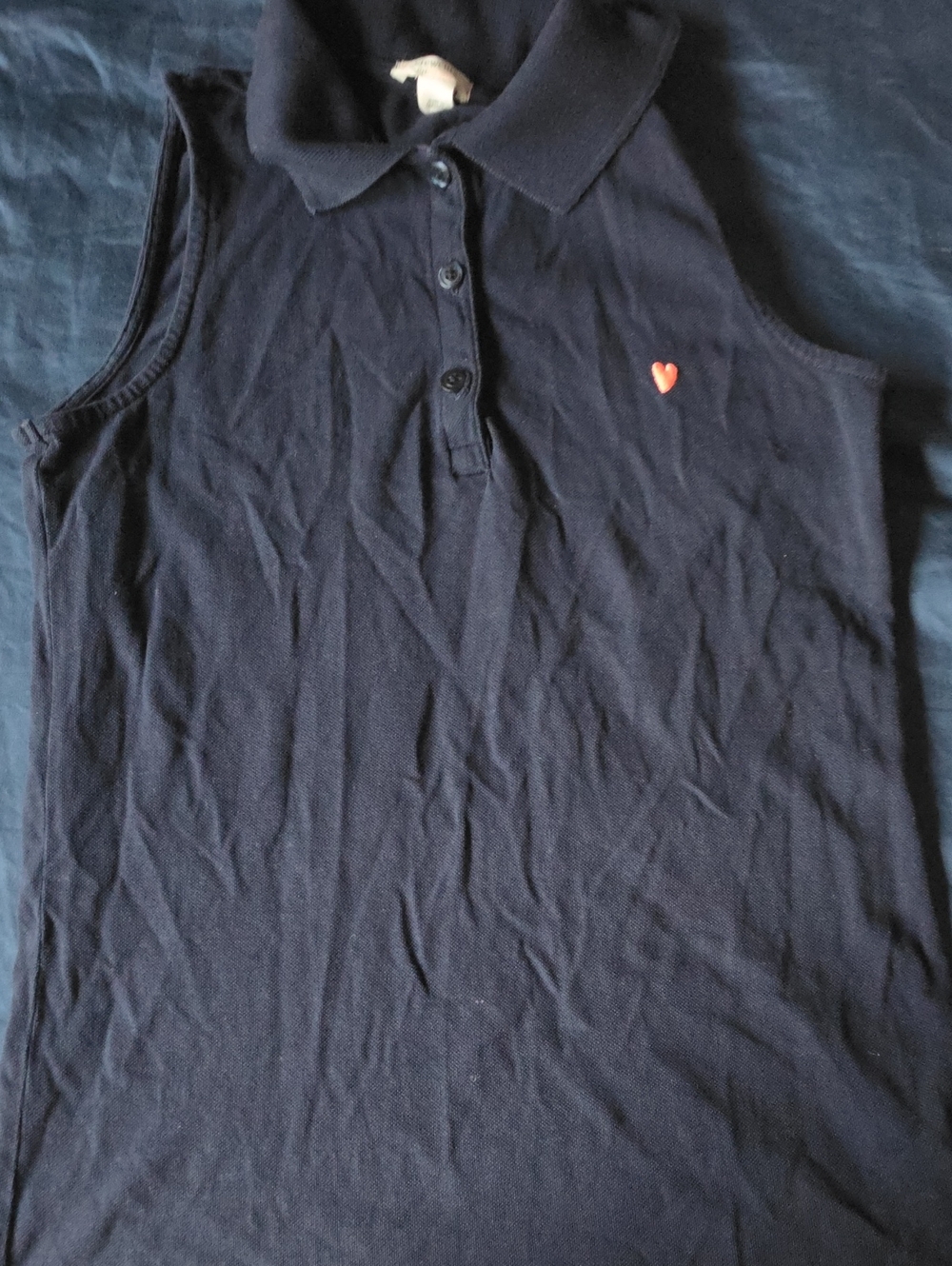 Crewcuts Navy Sleeveless Polo with Red Heart